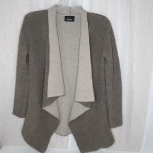 Zara knit Khaki/Cream color Cascade Front Sweater